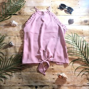 Women’s Pink Cami Crop With Tie Front Small NWT